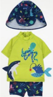 Product Recall: Boys Octopus Rash Vest and Short Green & Blue (All Sizes)